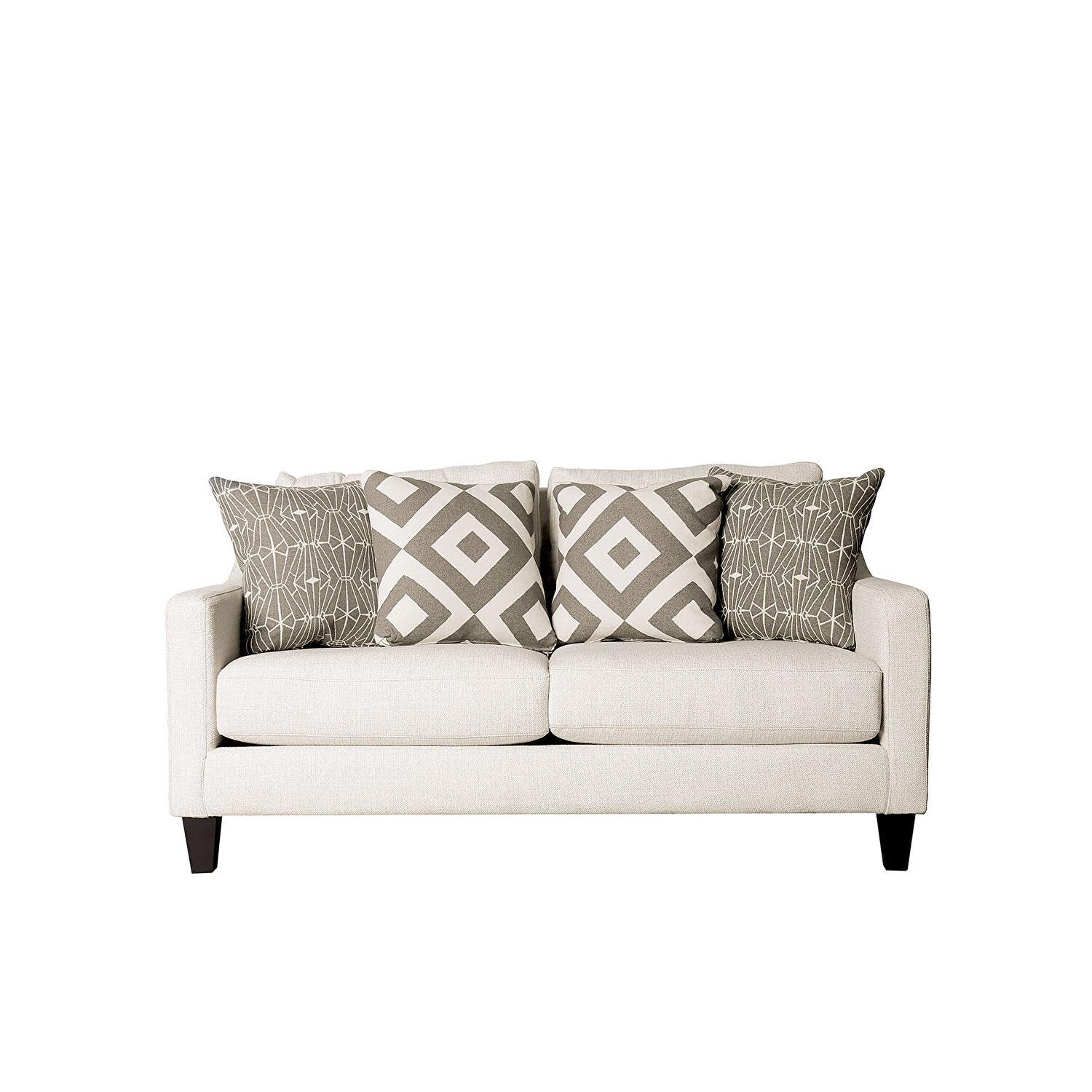 Transitional Loveseat PARKER SM8563-LV SM8563-LV in Ivory Fabric