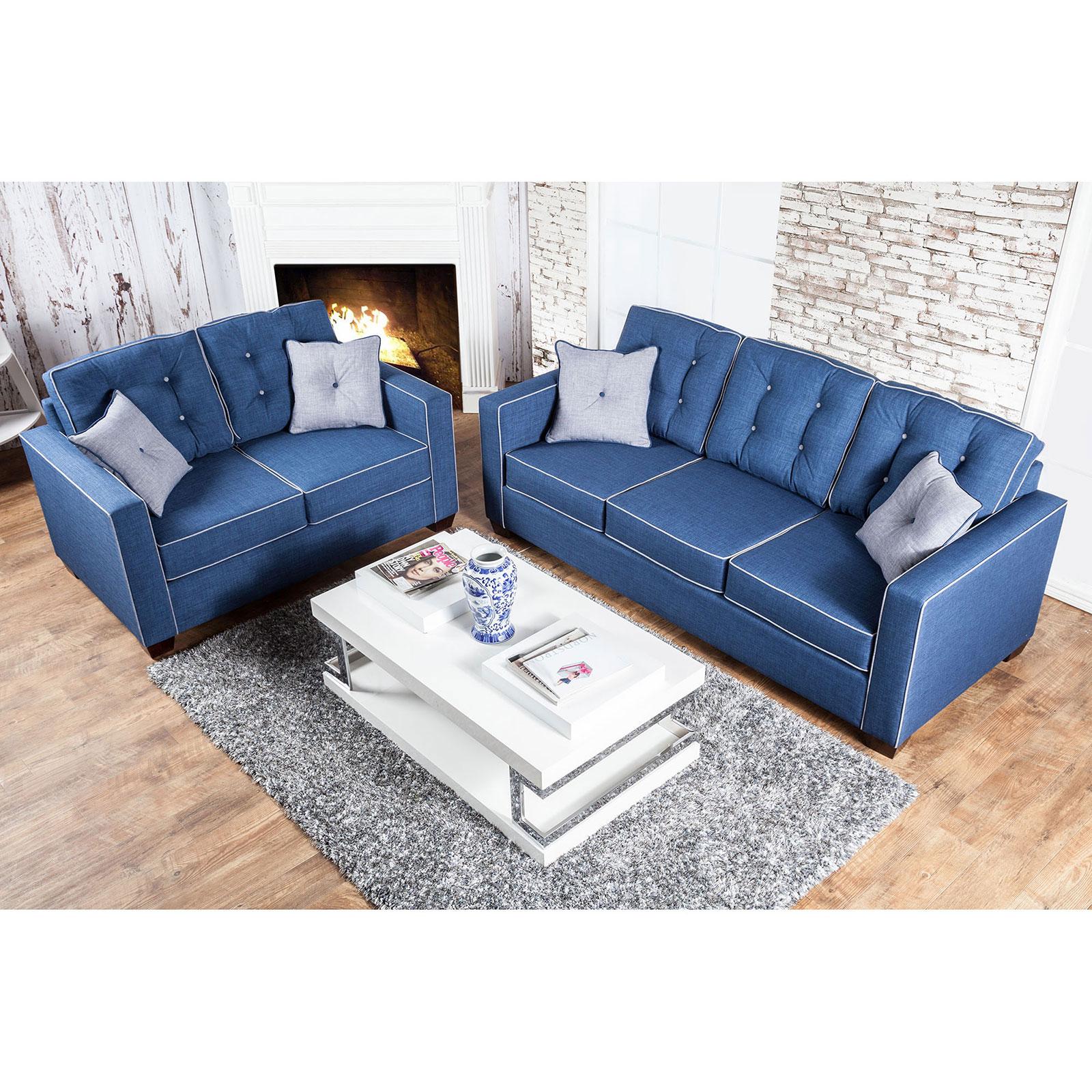

        
Furniture of America RAVEL SM8802-LV Loveseat Blue Fabric 00847289091257
