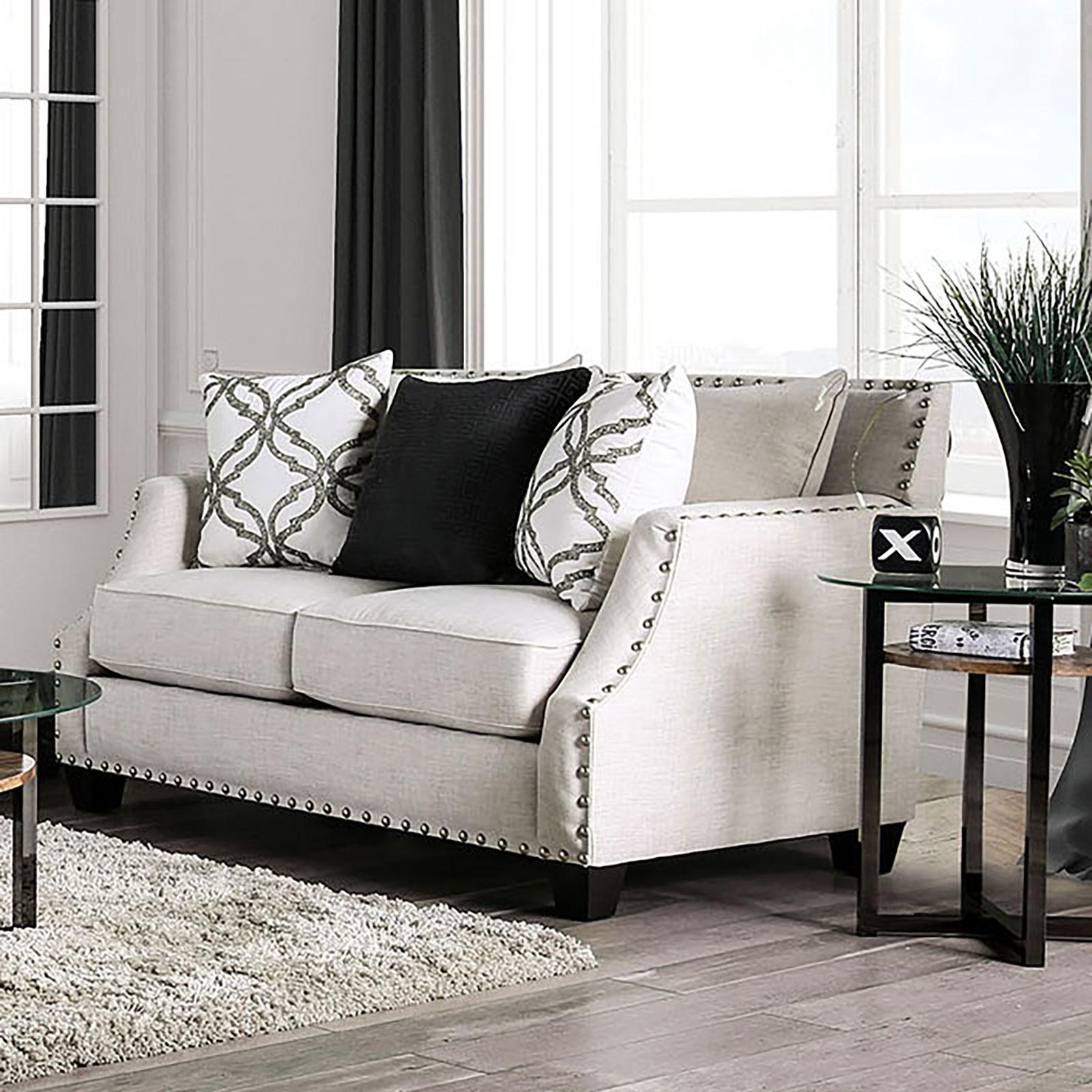 Contemporary Loveseat PHOIBE SM3078-LV SM3078-LV in Gray Fabric