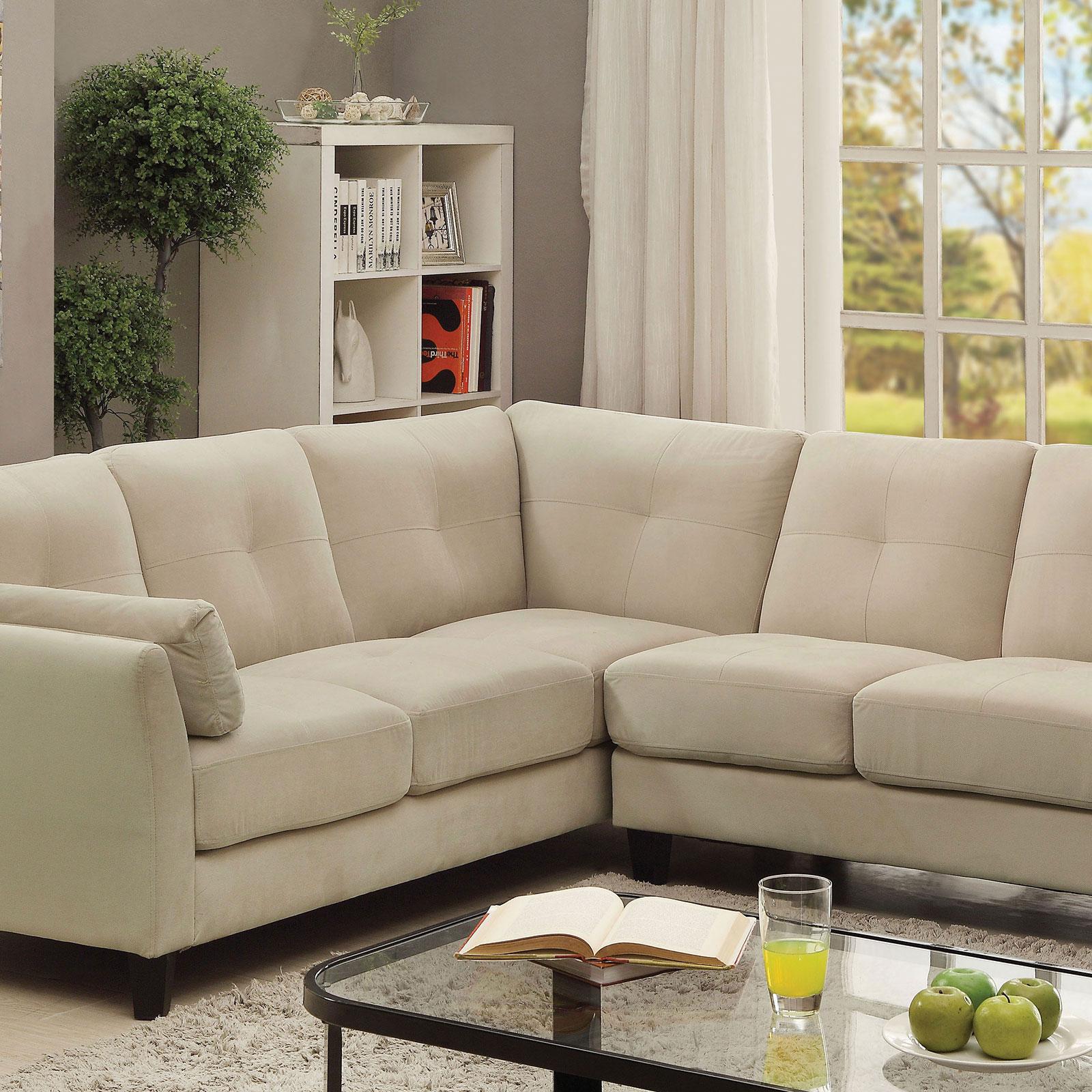 

    
Contemporary Fabric Upholstery Sectional in Beige Peever ii Furniture of America
