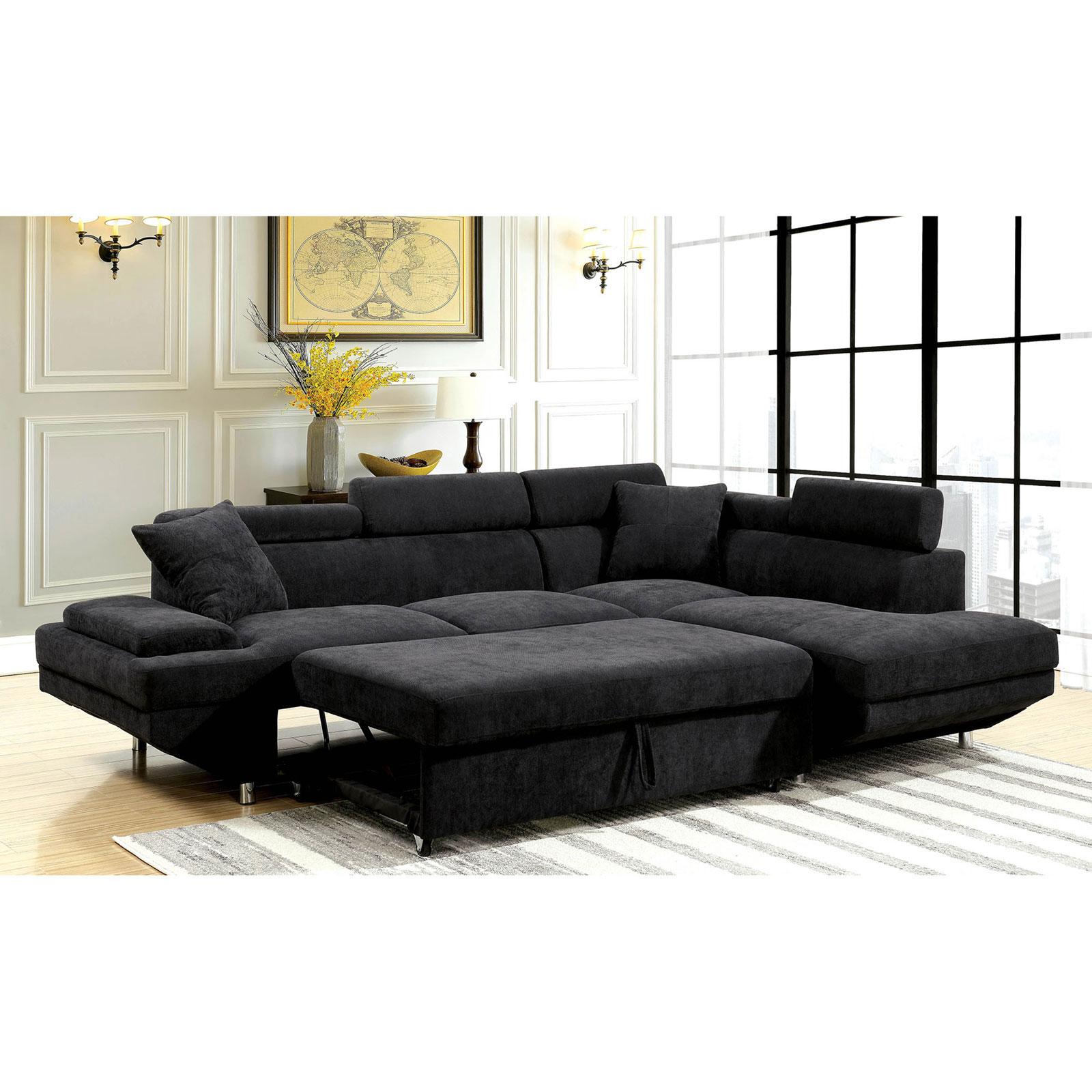 

    
Black Fabric Sectional FOREMAN CM6124 Furniture of America Contemporary
