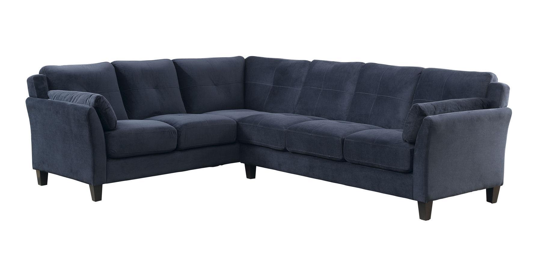 

    
Navy Flannelette Sectional Sofa PEEVER CM6368NV FOA Contemporary
