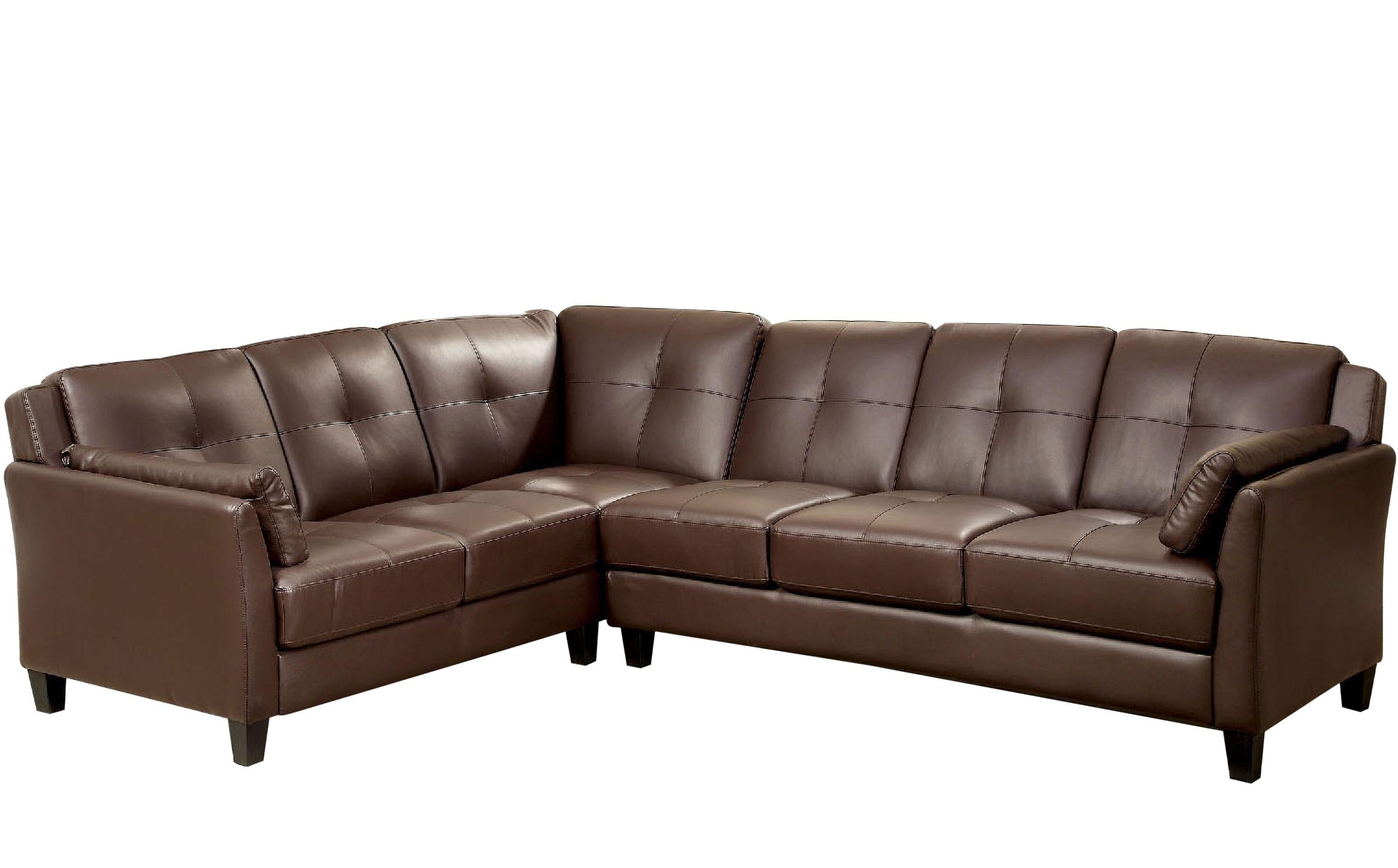 Contemporary Sectional Sofa PEEVER CM6268BR-SET CM6268BR-SET in Brown Leatherette