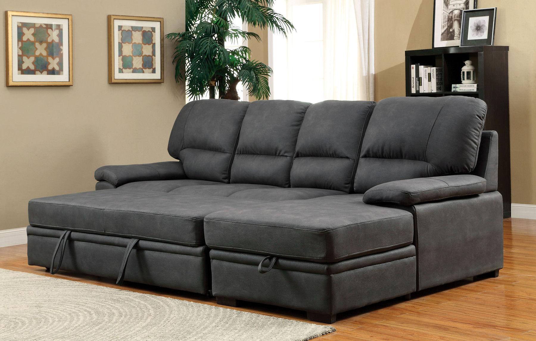 

                    
Furniture of America ALCESTER CM6908BK Sectional Sofa Graphite Faux Nubuck Purchase 
