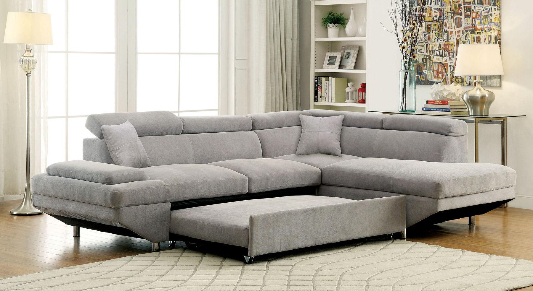 Contemporary Sectional Sofa FOREMAN CM6124GY CM6124GY in Gray 
