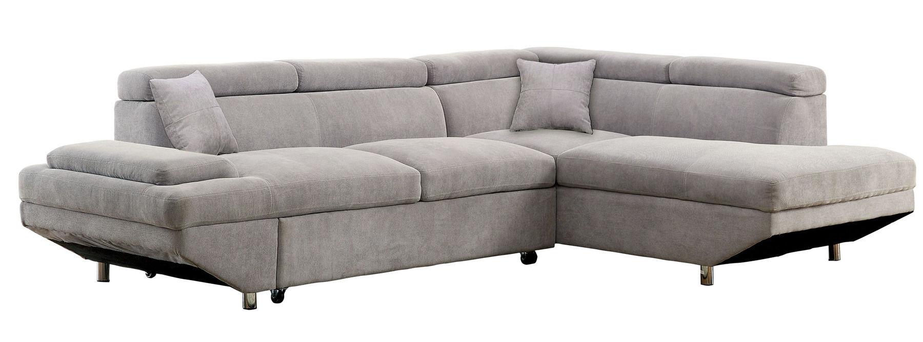 

    
Gray Flannelette Sectional Sofa FOREMAN CM6124GY FOA Contemporary
