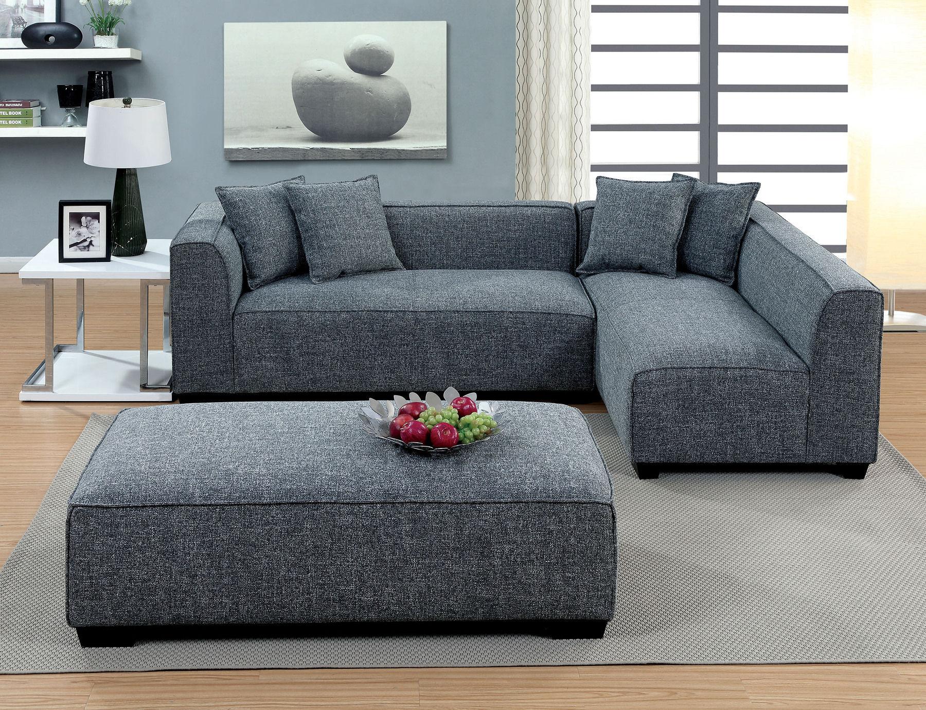 

    
Gray Linen-like Fabric Sectional Sofa JAYLENE CM6120 FOA Contemporary
