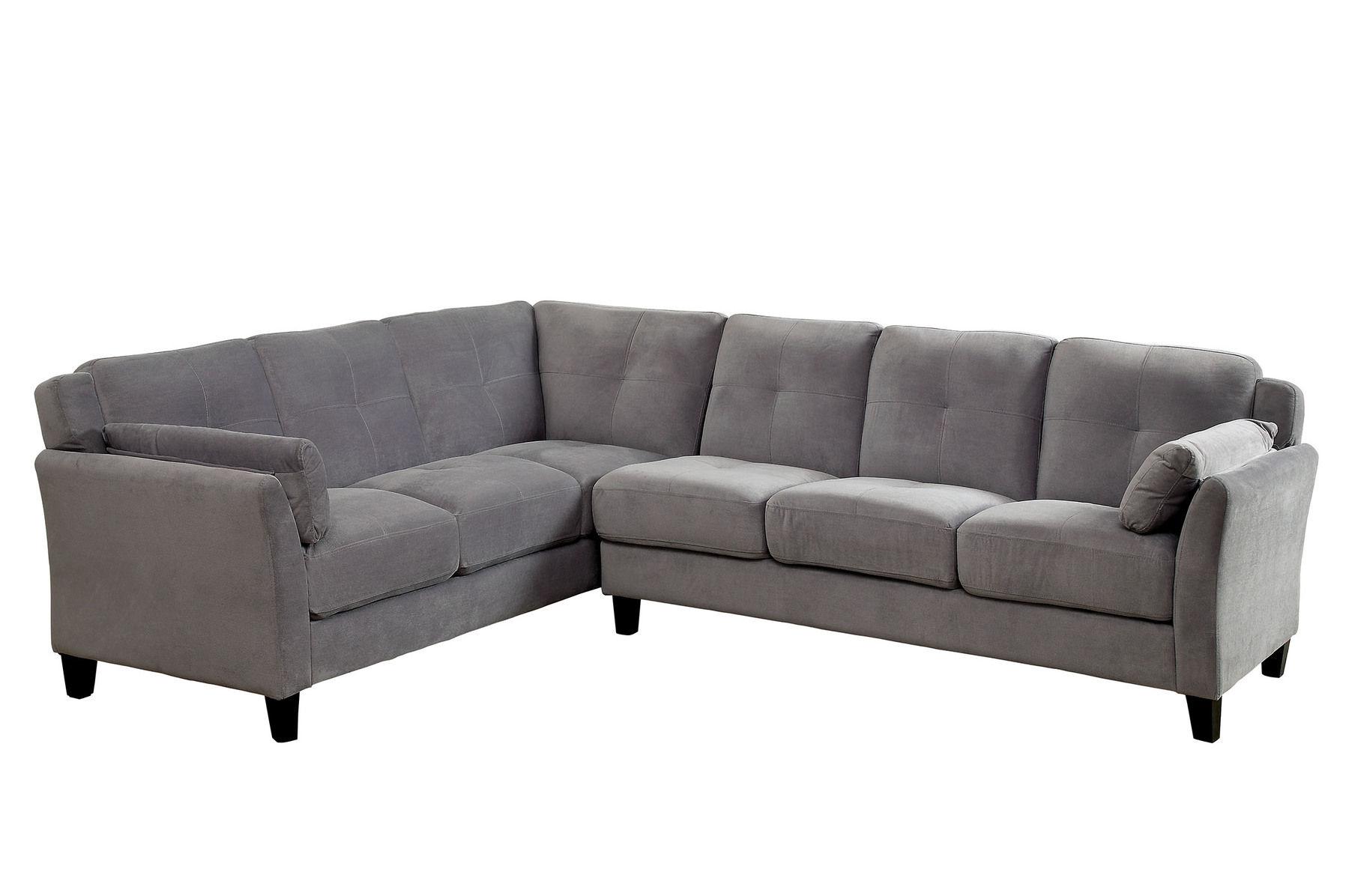 

    
Warm Gray Flannelette Sectional Sofa PEEVER CM6368GY FOA Contemporary
