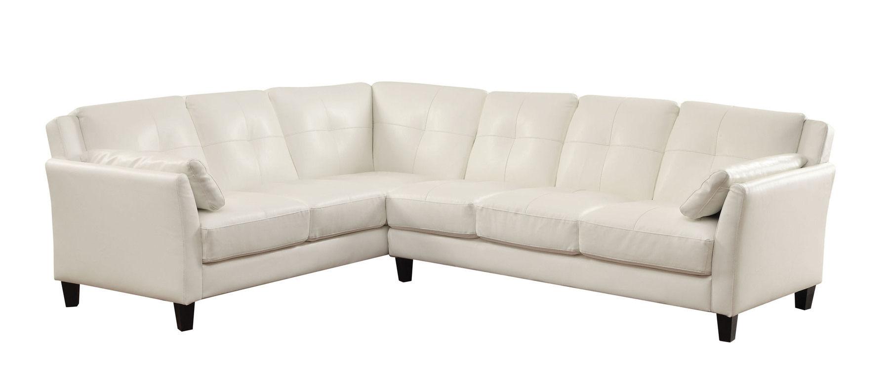Contemporary Sectional Sofa PEEVER CM6268WH-SET CM6268WH-SET in White Leatherette