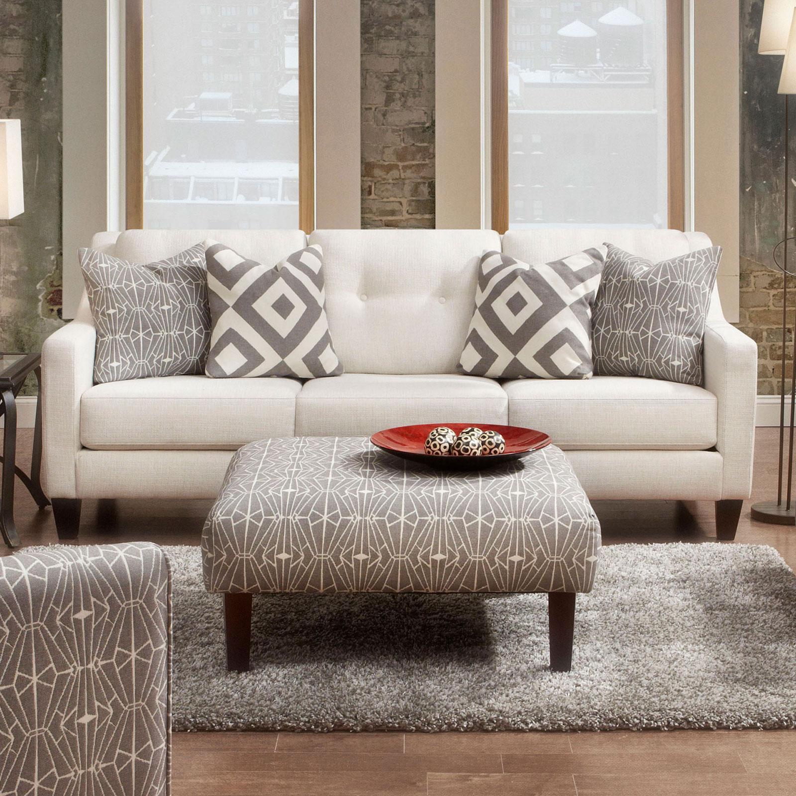 Transitional Sofa PARKER SM8563-SF SM8563-SF in Ivory Fabric