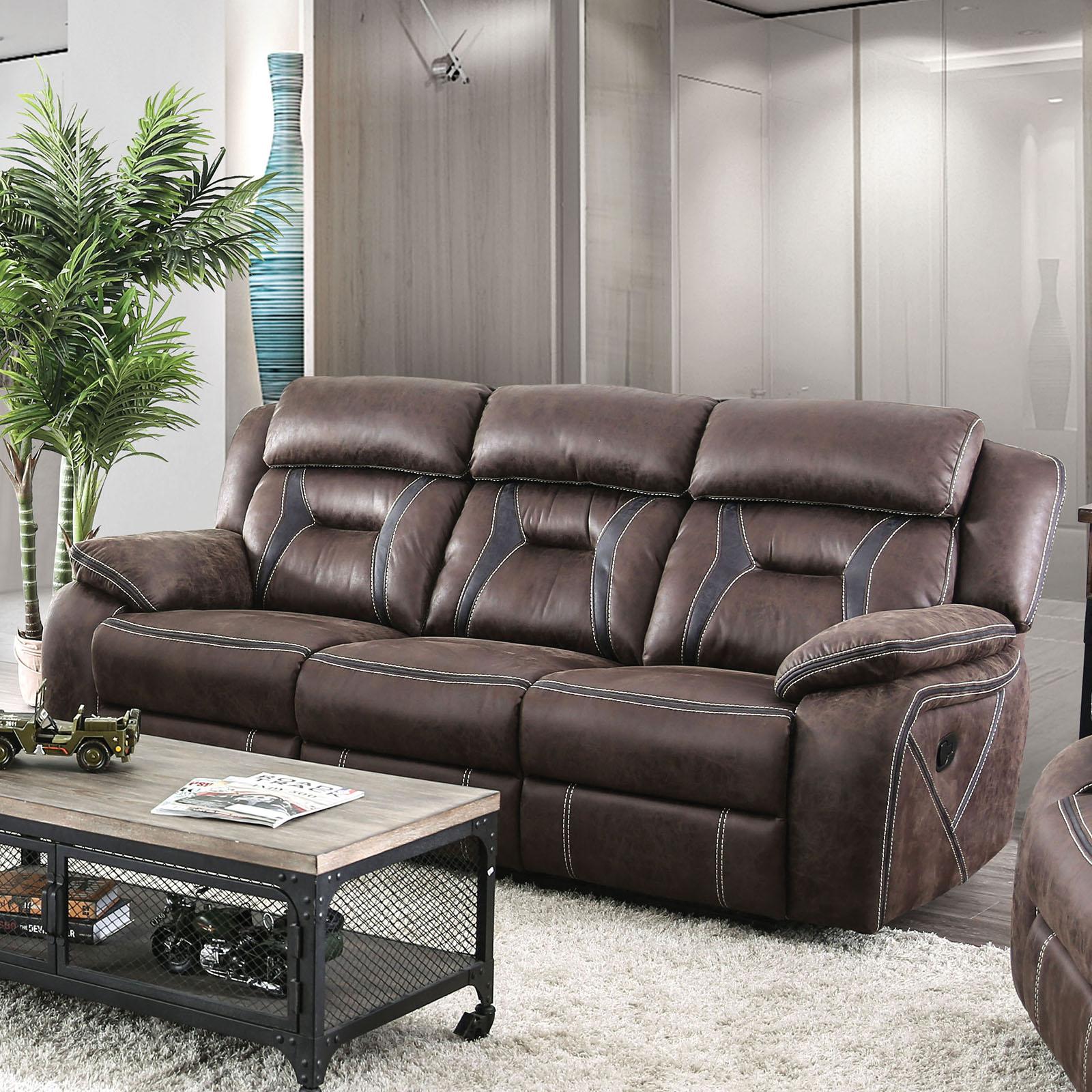 Contemporary Sofa FLINT CM6565-SF CM6565-SF in Brown Fabric
