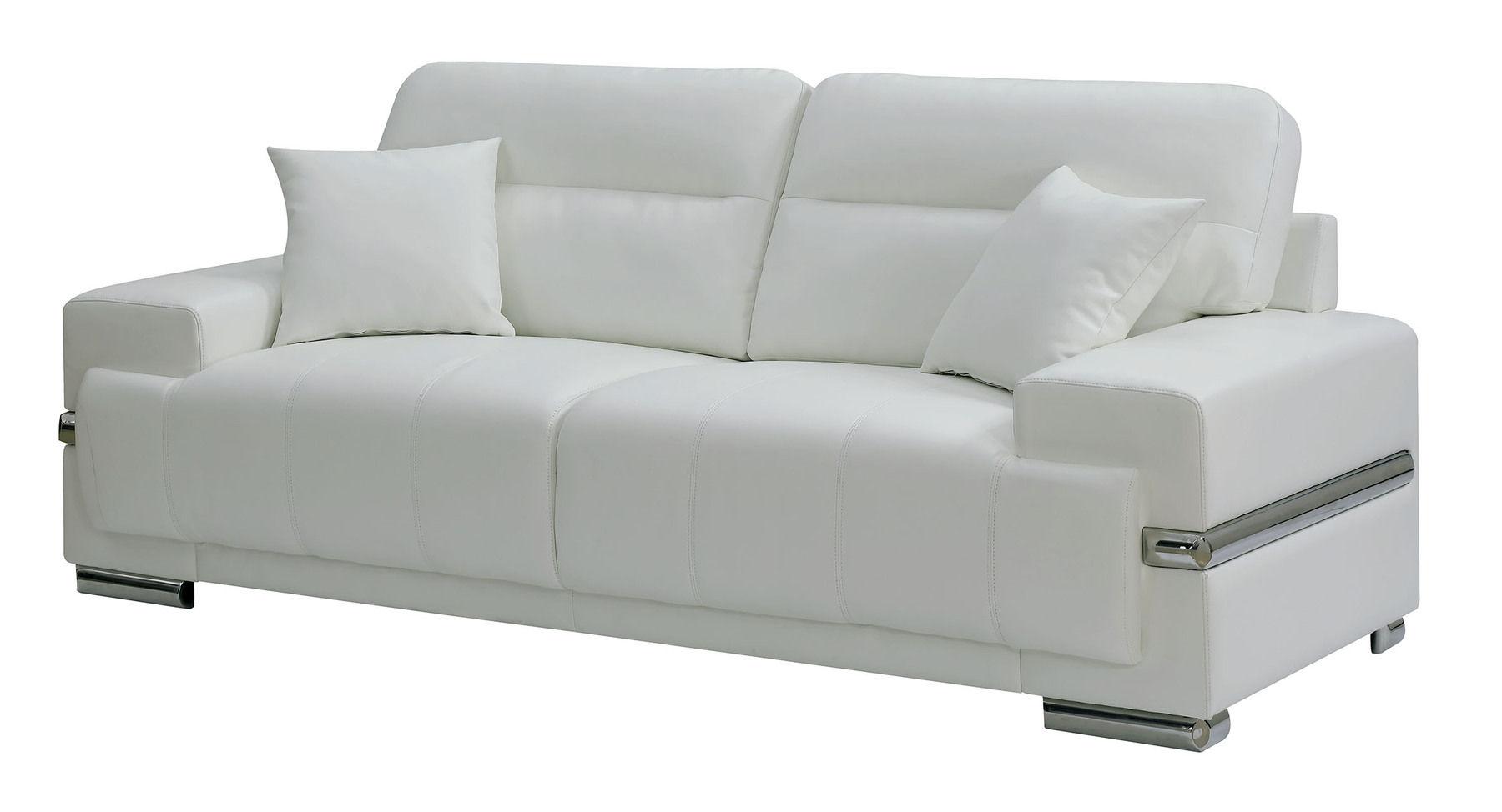 

    
White & Chrome Leatherette Sofa ZIBAK CM6411WH-SF FOA Contemporary
