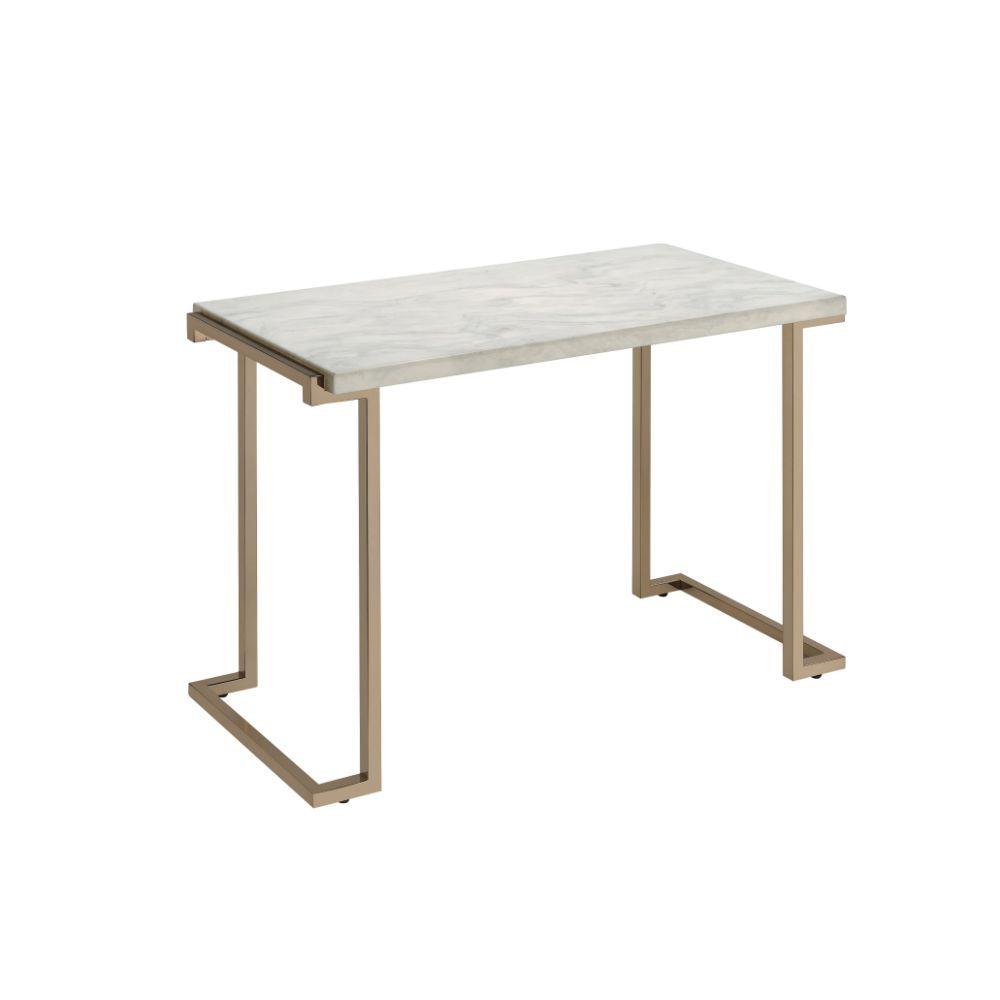 Contemporary, Modern Sofa Table Boice II 82873 in Marble 