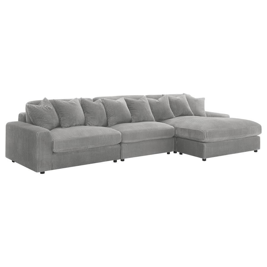 Contemporary, Modern Sectional Sofa Set Blaine Sectional Sofa Set 2PCS 509900-S-2PCS 509900-S-2PCS in Fog, Black Fabric