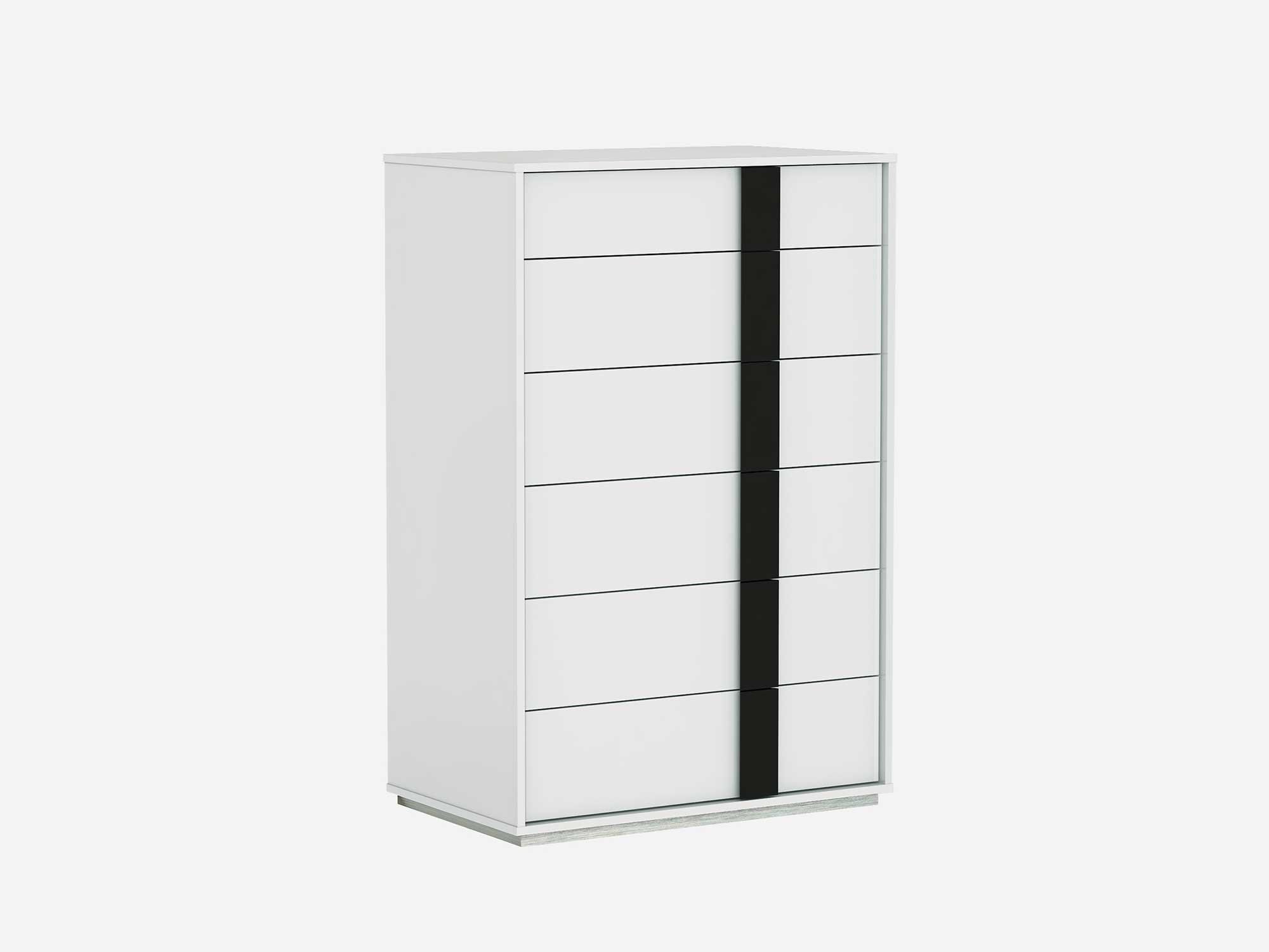 Contemporary Chest CD1617-WHT/BLK Kimberly CD1617-WHT/BLK in White 