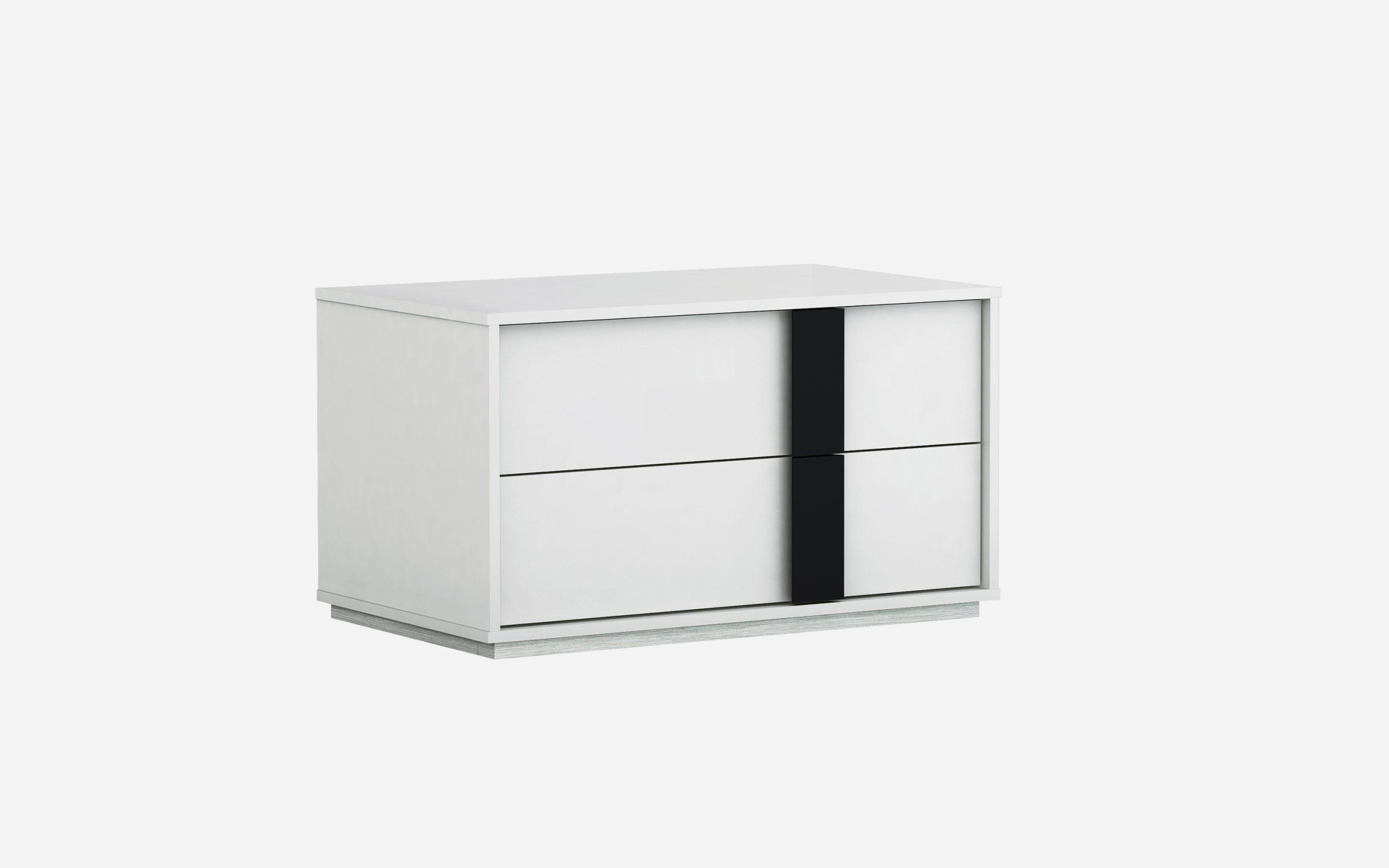 

    
Contemporary Glossy White Solid Wood Large Nightstand WhiteLine NS1617L-WHT/BLK Kimberly
