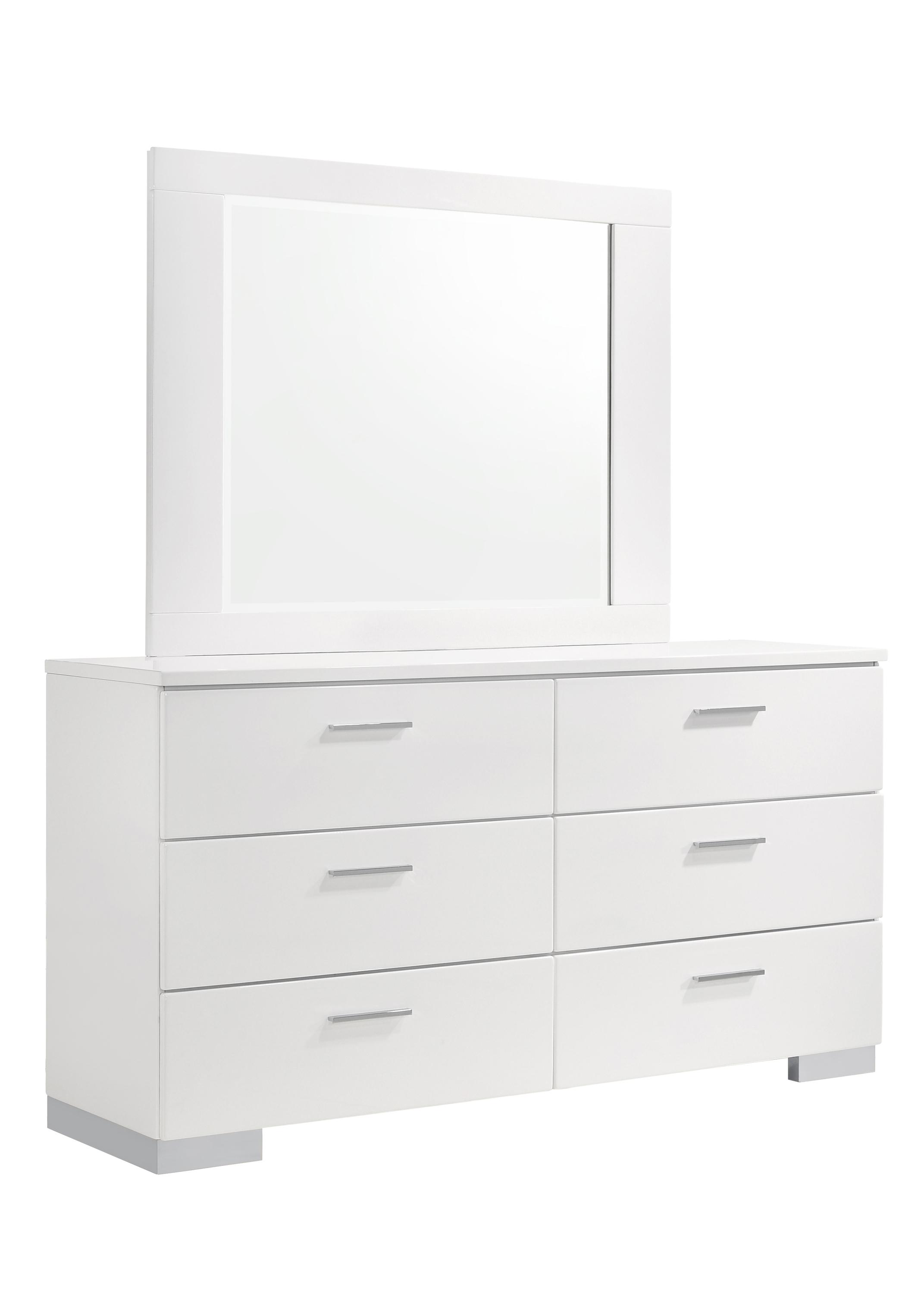 

                    
Buy Contemporary Glossy White Wood CAL Bedroom Set 5pcs Coaster 203500KW Felicity
