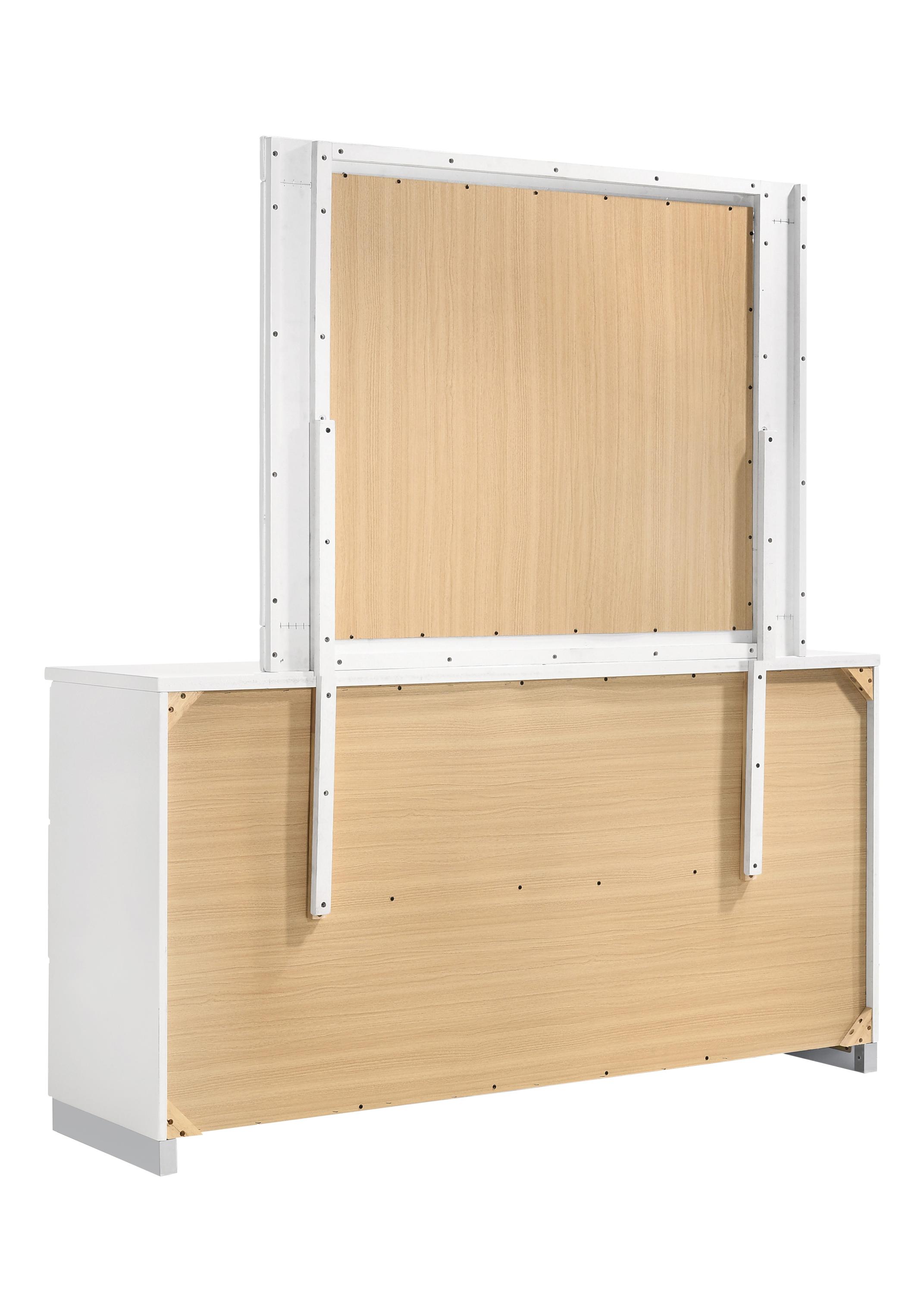 

    
 Shop  Contemporary Glossy White Wood CAL Bedroom Set 5pcs Coaster 203500KW Felicity
