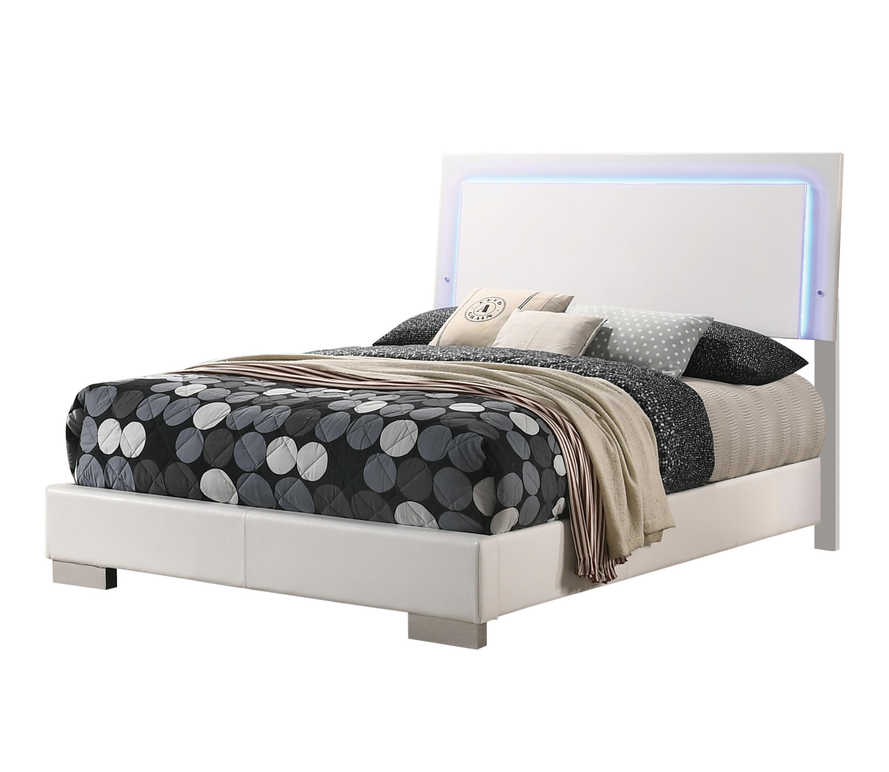 Contemporary Bed 203500F Felicity 203500F in White 