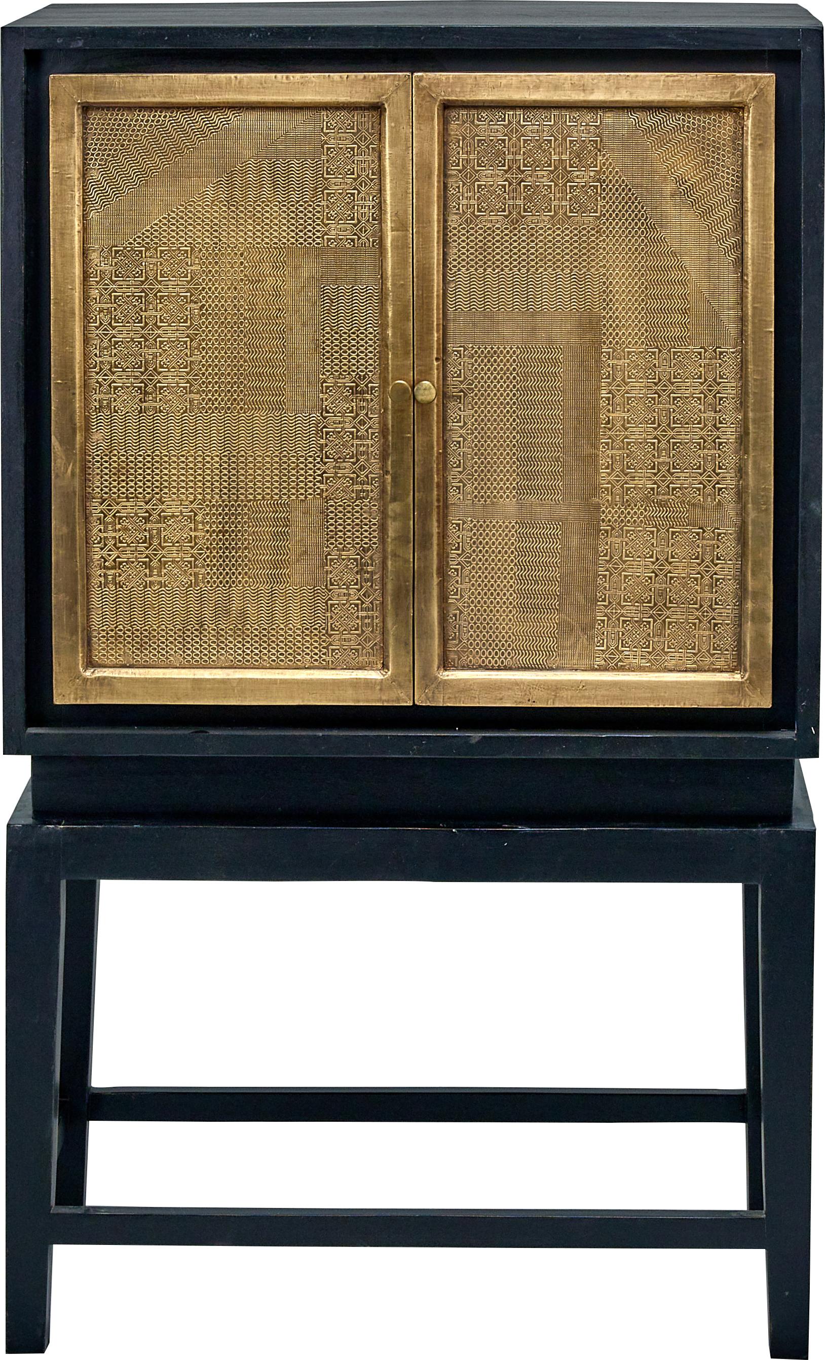Contemporary Bar Cabinet CCC-1434 Copeland CCC-1434 in Antique Black, Gold 