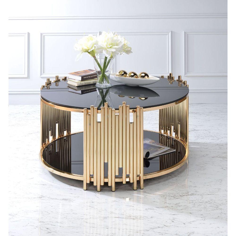 

                    
Acme Furniture Tanquin Coffee Table Gold/Black  Purchase 
