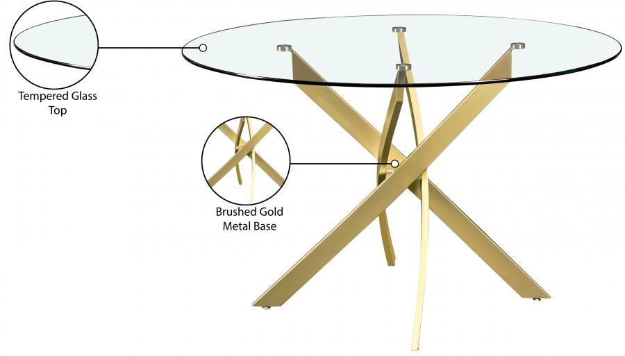 

        
Meridian Furniture Xander Round Dining Table 984-T-RT Dining Table Gold  56549879856546
