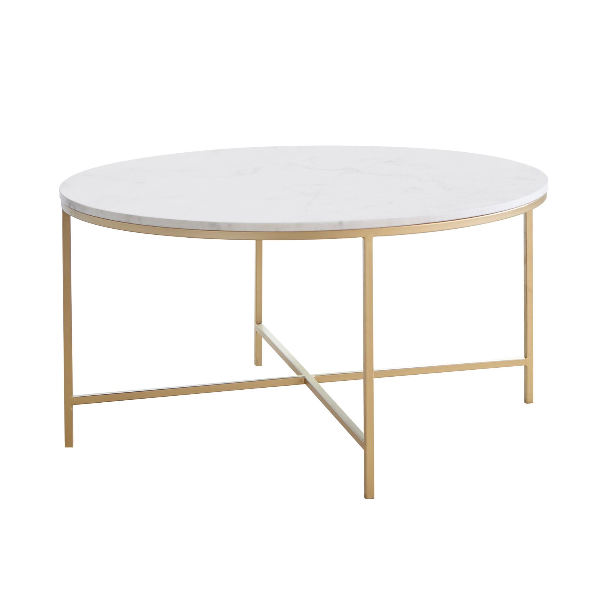 Contemporary Coffee Table 723208 723208 in White, Gold 