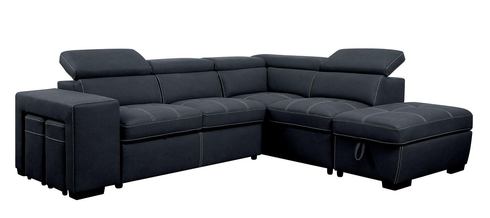 Contemporary Sectional Sofa CM6603 Athene CM6603 in Graphite Fabric
