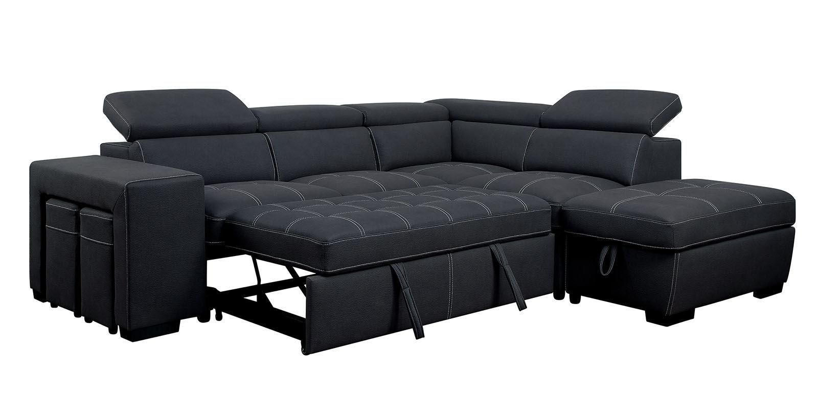 

    
Contemporary Graphite Fabric Sectional Sofa Furniture of America CM6603 Athene

