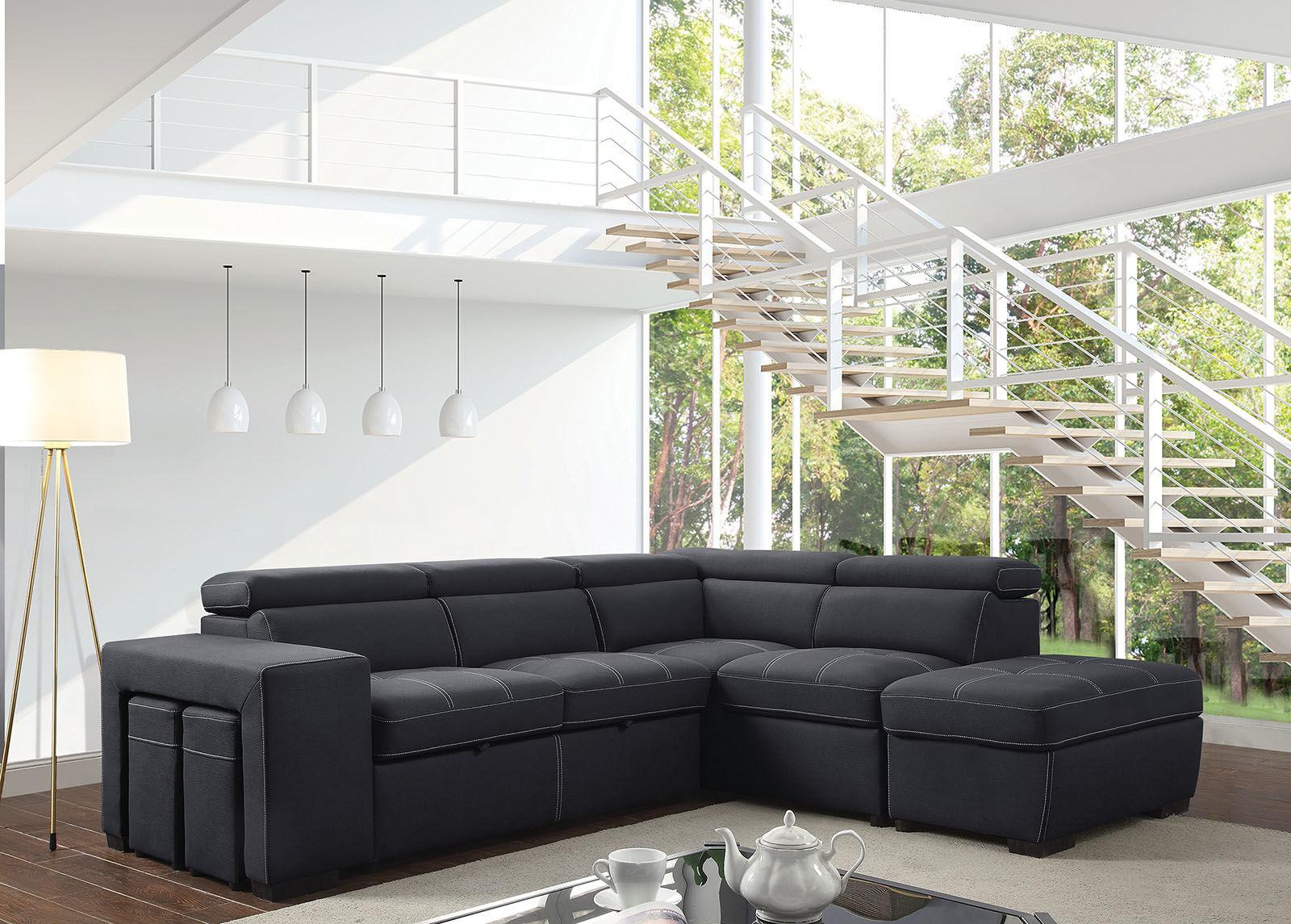 

    
Furniture of America CM6603 Athene Sectional Sofa Graphite CM6603
