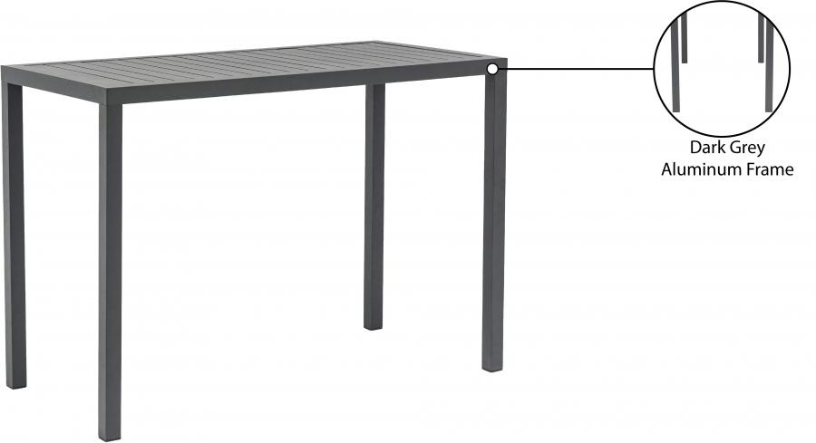 

                    
Buy Contemporary Gray Aluminium Patio Bar Set 7PCS Meridian Furniture Maldives 344Grey-T-7PCS
