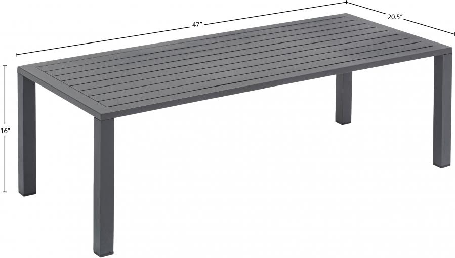 

    
346Grey-CT Contemporary Gray Aluminium Patio Coffee Table Meridian Furniture Maldives 346Grey-CT
