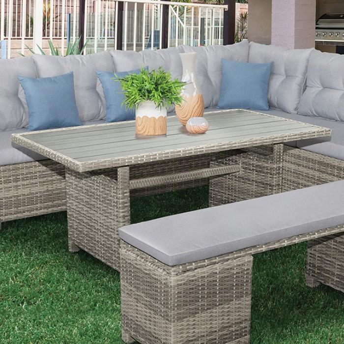 Contemporary Patio Dining Table Malia Patio Dining Table GM-1001-T GM-1001-T in Gray 