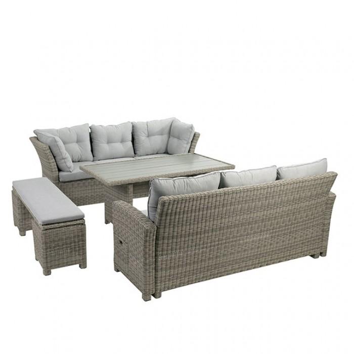 

    
Contemporary Gray Aluminum Patio Sectional Set 5PCS Furniture of America Malia GM-1002-5PK
