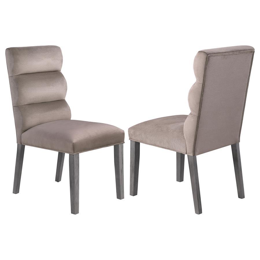 Contemporary, Modern Side Chair Set Carla Side Chair Set 2PCS 106684-SC-2PCS 106684-SC-2PCS in Ash, Gray Fabric