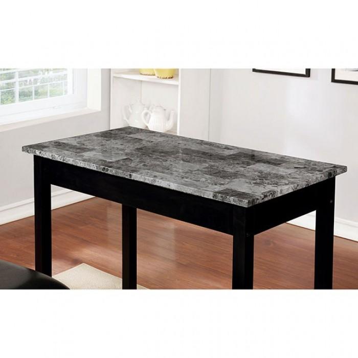 

    
Contemporary Gray & Black Faux Marble Counter Dining Set 3pcs Furniture of America CM3720PT-3PK Caldas
