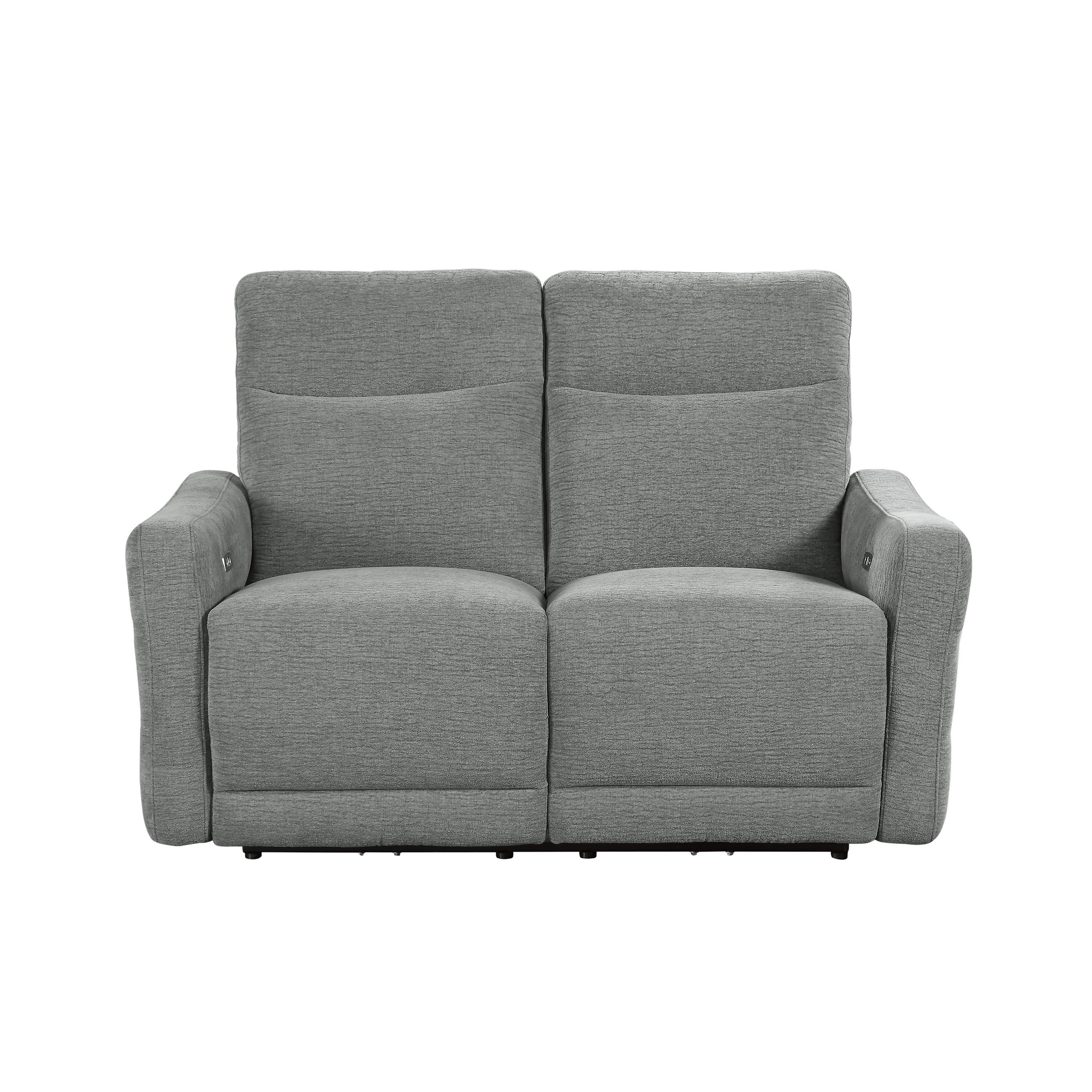 

    
Contemporary Gray Chenille Power Reclining Loveseat Homelegance 9804DV-2PWH Edition
