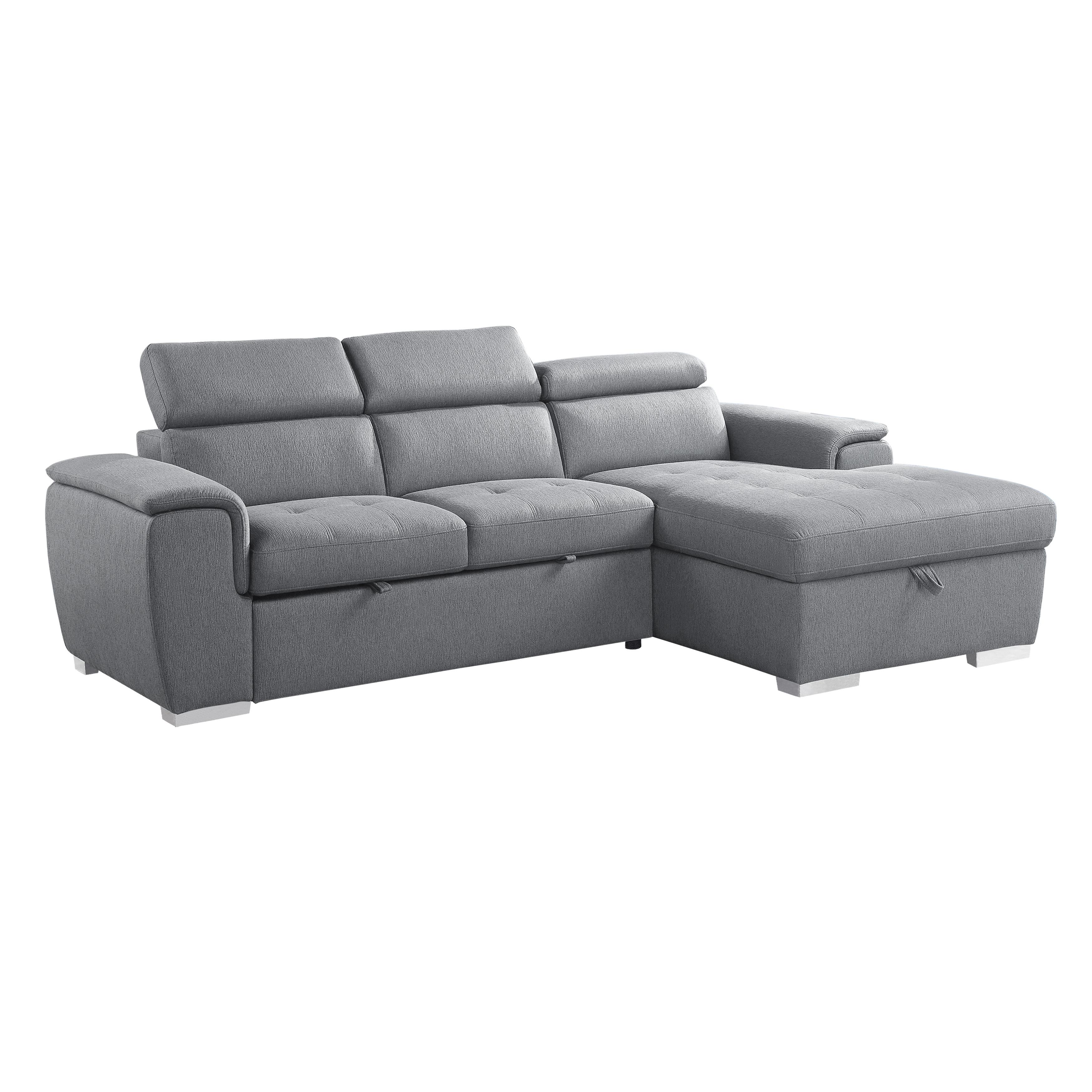 

    
Contemporary Gray Chenille 2-Piece Sectional Homelegance 9355GY*22LRC Berel
