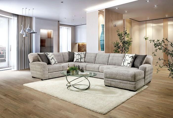 

    
Contemporary Gray Chenille Sectional Sofa Furniture of America SM5190 Walthamstow
