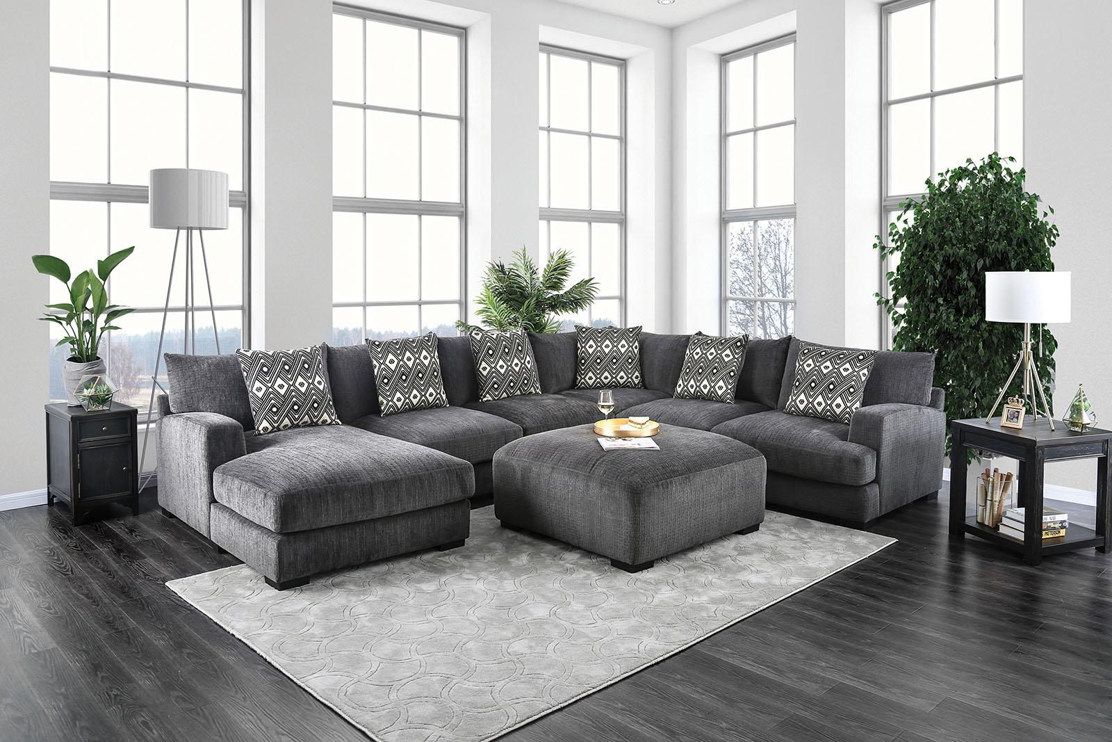 

    
Contemporary Gray Chenille U-Shaped Sectional Furniture of America CM6587-SECT Kaylee
