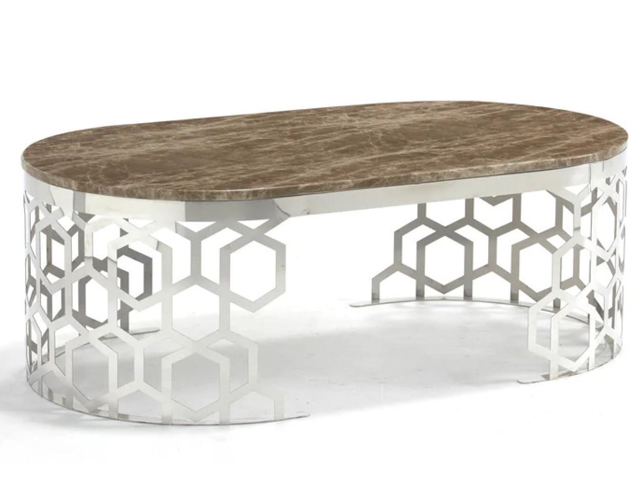 

    
McFerran Furniture T1019 Coffee Table T1019-C Coffe Table Chrome/Gray T1019-C
