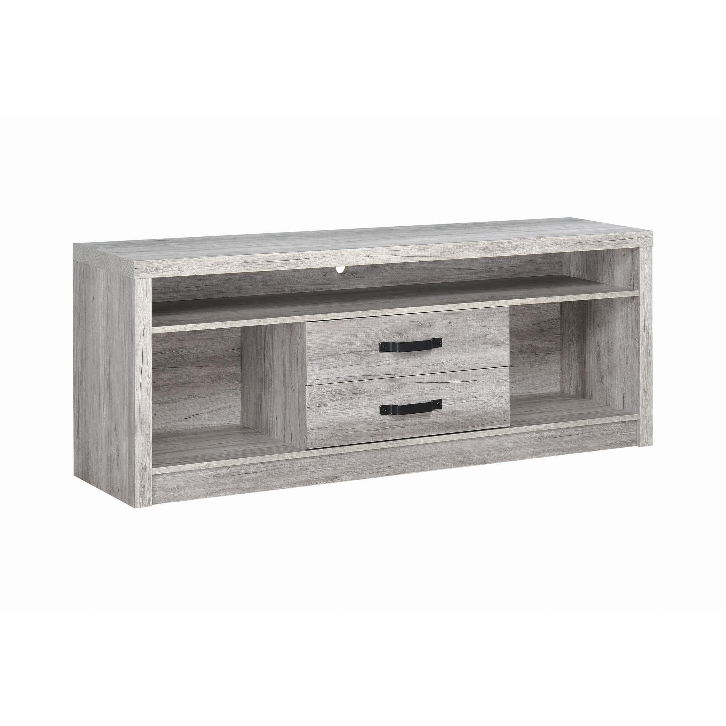 

    
Contemporary Gray Driftwood Wood TV Console Coaster 701024

