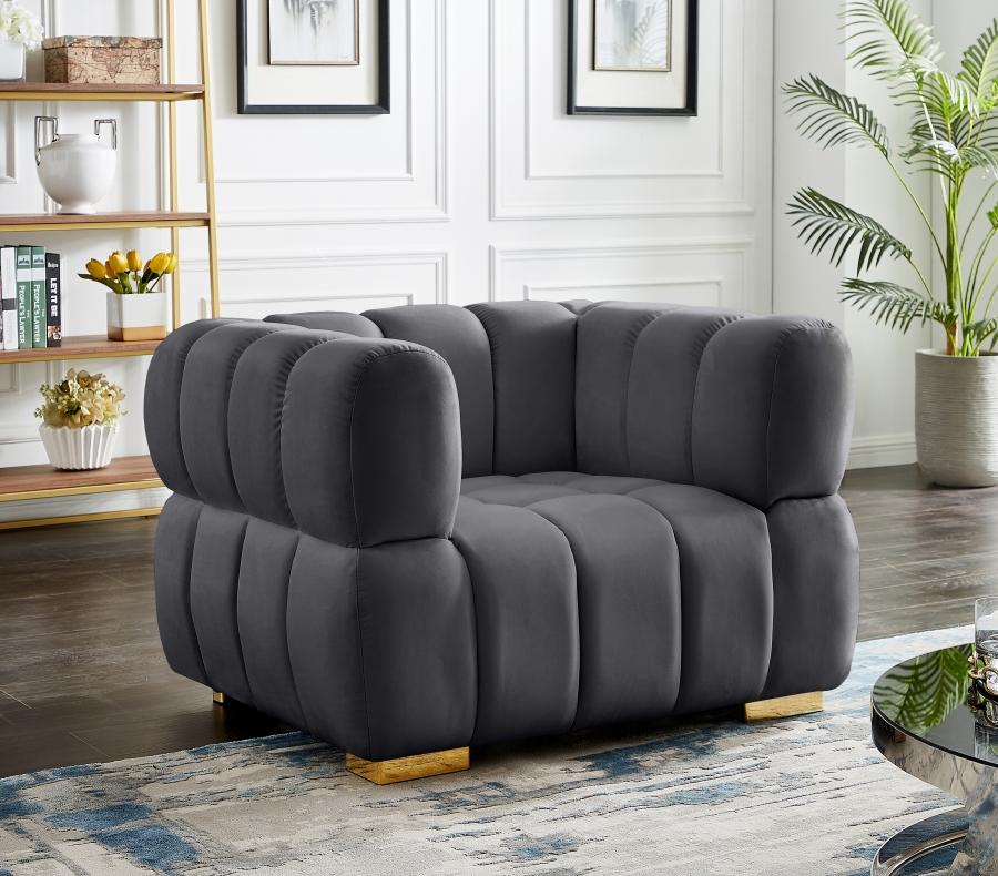 

                    
Meridian Furniture Gwen Chair 670Grey-C Chair Gray Soft Velvet Purchase 
