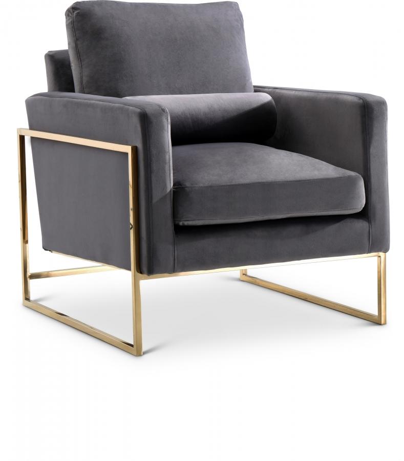 Contemporary Chair Mila Chair 678Grey-C 678Grey-C in Gray Velvet