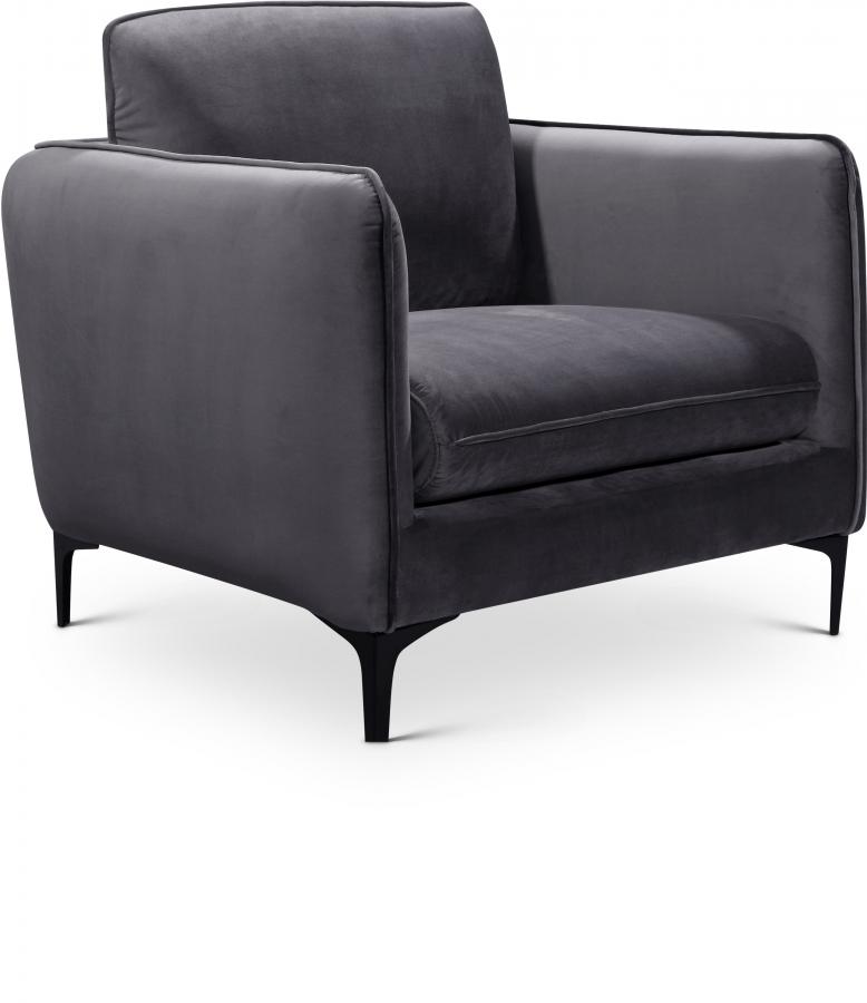 Contemporary Chair Poppy Chair 690Grey-C 690Grey-C in Gray Velvet