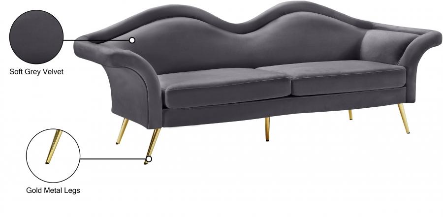 

    
 Shop  Contemporary Gray Engineered Wood Living Room Set 2PCS Meridian Furniture Lips 607Grey-S-2PCS

