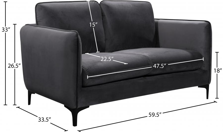 

    
Contemporary Gray Engineered Wood Living Room Set 2PCS Meridian Furniture Poppy 690Grey-S-2PCS
