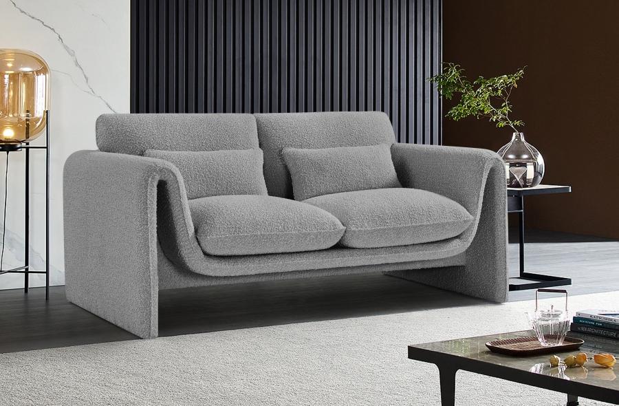 

    
 Photo  Contemporary Gray Engineered Wood Living Room Set 2PCS Meridian Furniture Stylus 198Grey-S-2PCS
