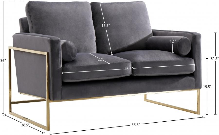 

    
Contemporary Gray Engineered Wood Living Room Set 3PCS Meridian Furniture Mila 678Grey-S-3PCS

