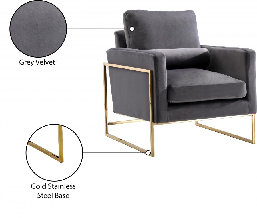 

    
 Shop  Contemporary Gray Engineered Wood Living Room Set 3PCS Meridian Furniture Mila 678Grey-S-3PCS
